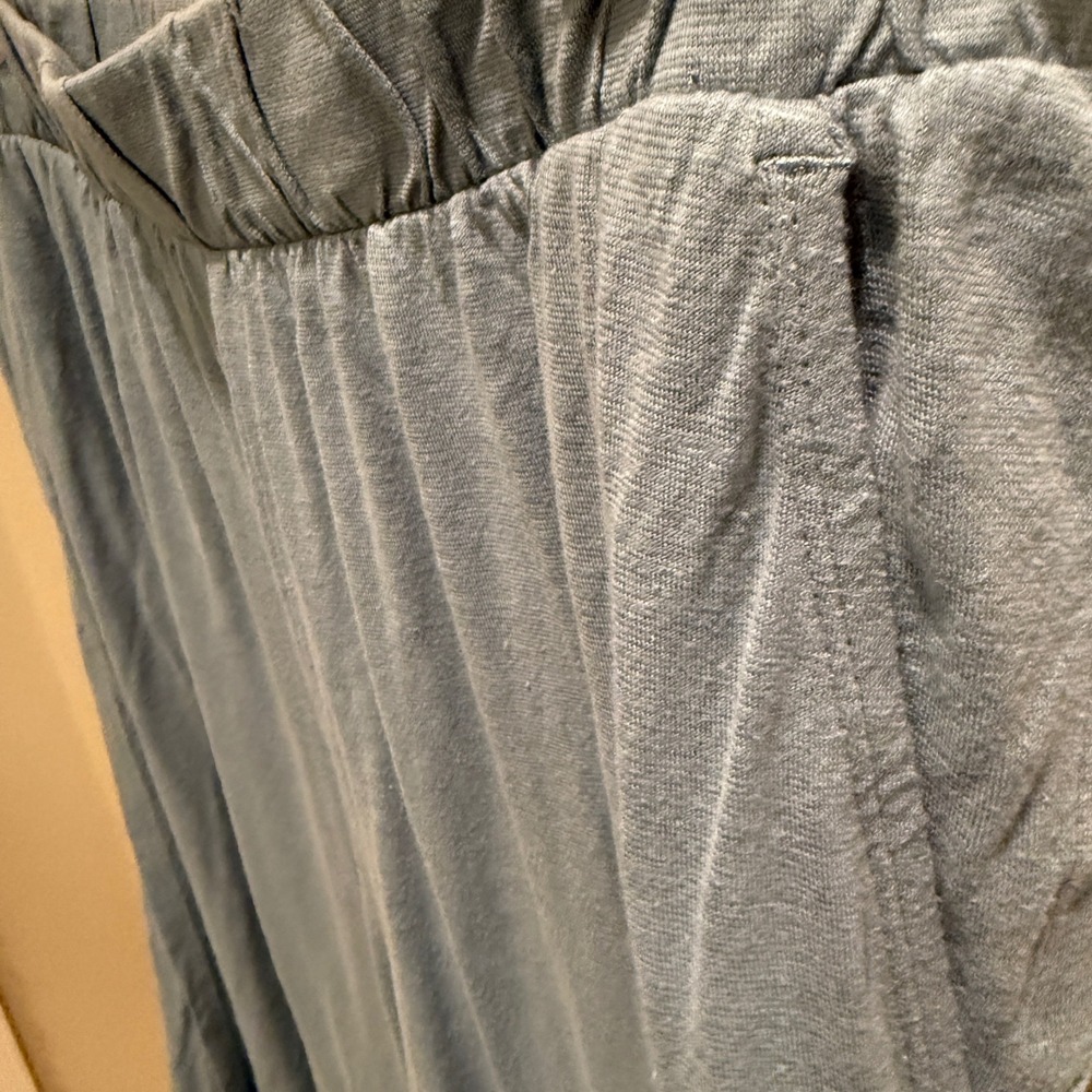 Garnet Hill Womens Blue Cotton Tencel Lyocell Pajama Set Short Sleeve Pants L - Picture 5 of 6